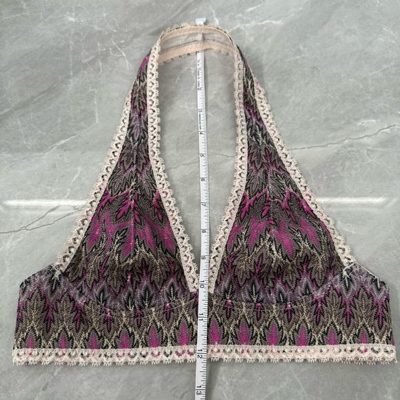 Women’s Free People Boho Patterned Lace Halter Bralette Top XS - Picture 16 of 16